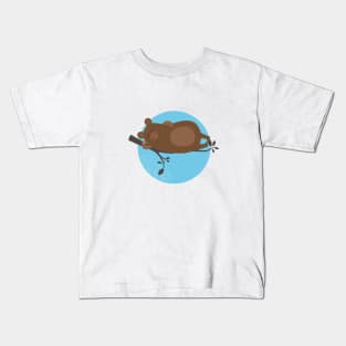 LAZY BEAR ON A BRANCH Kids T-Shirt